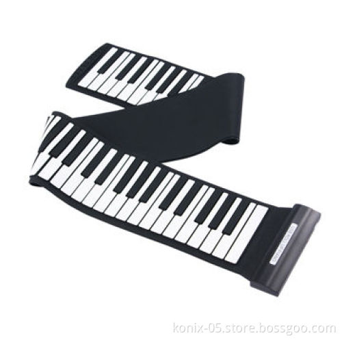 Flexible keyboard roll up piano with soft silicone keyboard